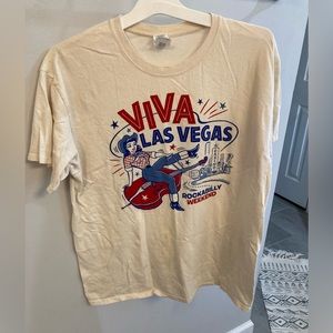 Viva Las Vegas Rockabilly Weekend T-Shirt Size Large Off White